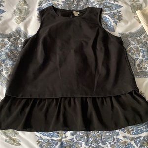 Jcrew dressy tiered tank black sz m